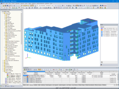 Modello 3D della struttura in legno dell'hotel ' in RFEM