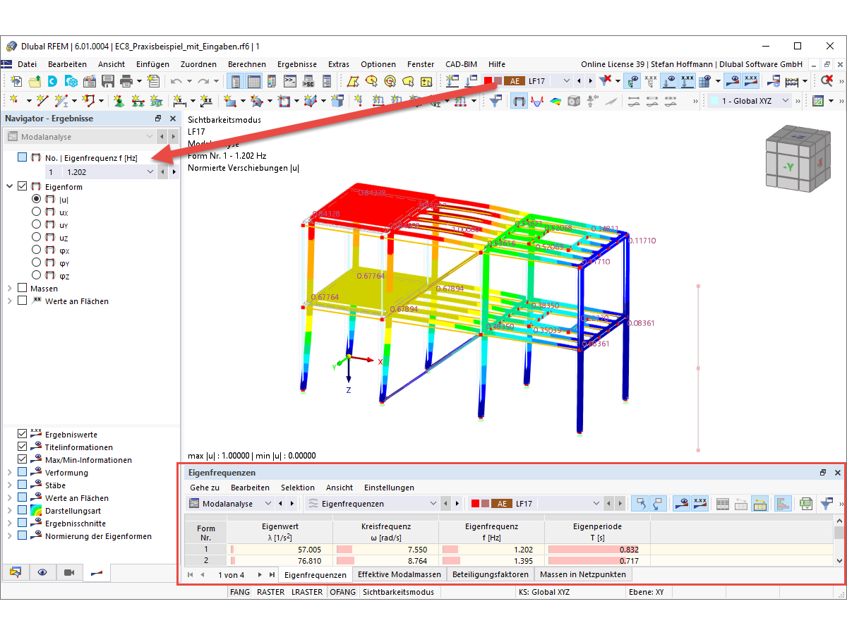FAQ 005115 | Come posso visualizzare le forme modali in RFEM 6 e RSTAB 9?