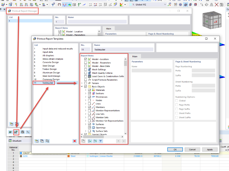 FAQ 005119 | Come creare protocolli di stampa standardizzati con RFEM 6 e RSTAB 9 e salvarli come modelli su altri computer?