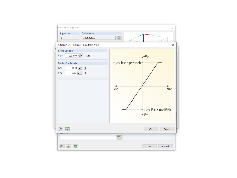 FAQ 003537 | È anche possibile considerare l'attrito sul vincolo esterno nodale in RFEM o RSTAB?