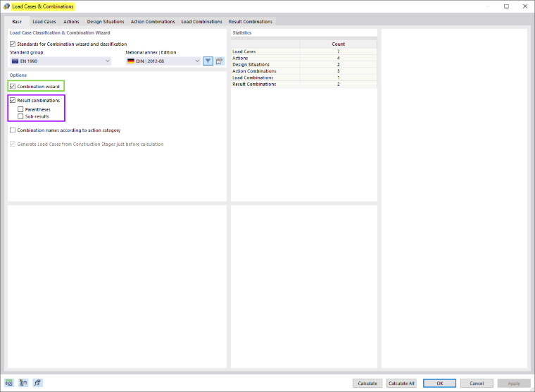 Procedura guidata di combinazione in RFEM 6