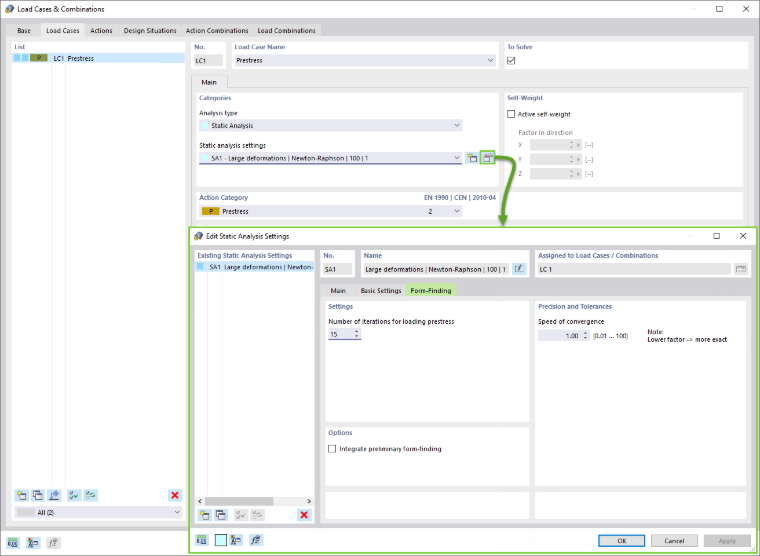 Analysis Settings