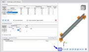 Finestra di dialogo "Nuove lunghezze libere d'inflessione", Definizione dei vincoli esterni dei nodi e delle lunghezze libere d'inflessione