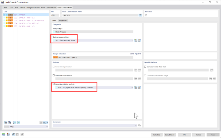 FAQ 005140 | Come posso eseguire un'analisi di stabilità per visualizzare il coefficiente di carico critico in RFEM 6?