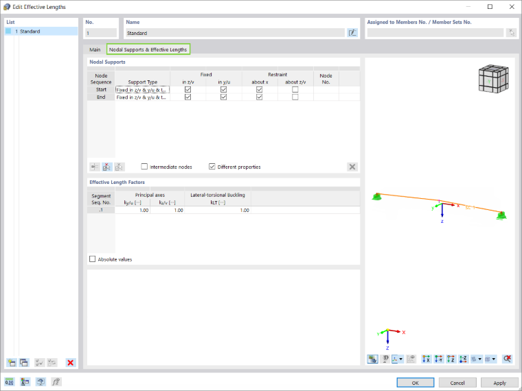 Progettazione di aste in legno rastremate e curve con vincoli illustrati ed effettive lunghezze all'interno di software di analisi strutturale.