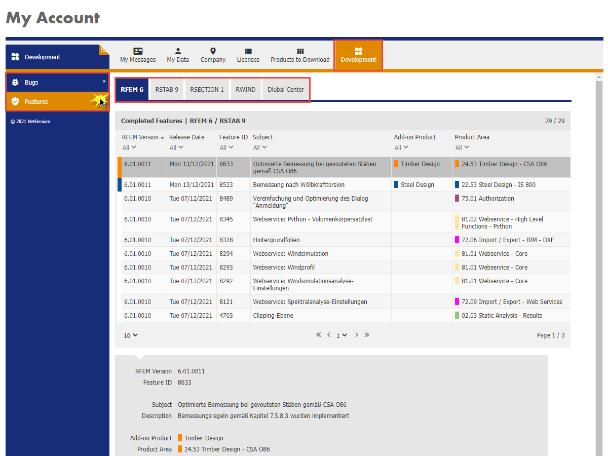 FAQ 005149 | Dove posso trovare i rapporti di aggiornamento, le informazioni sulla risoluzione dei problemi e le nuove caratteristiche in RFEM 6 e RSTAB 9?