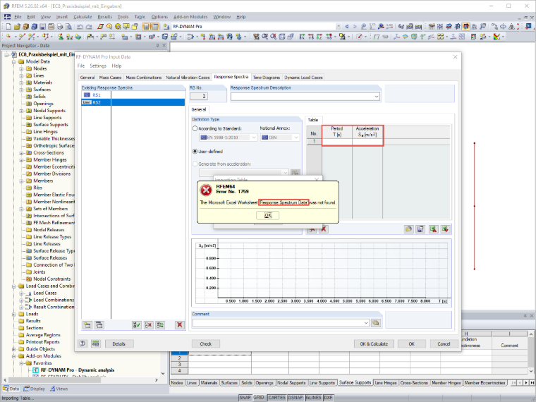 FAQ 005181 | Posso esportare uno spettro di risposta da RFEM 6 e utilizzarlo, ad esempio, in RFEM 5?
