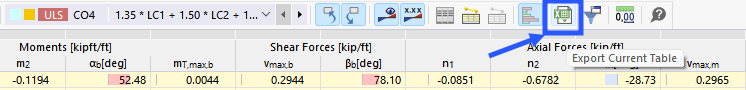 Pulsante "Esporta tabella in Excel"