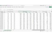 Foglio di calcolo Excel con forze interne principali e momenti