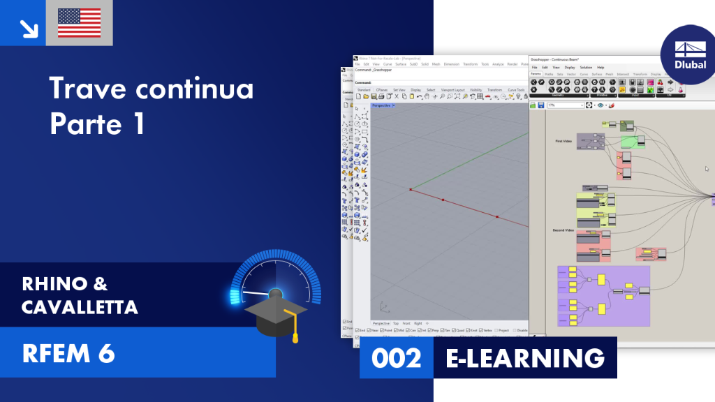 Tutorial che mostra i primi passi per simulare un'asta continua in RFEM 6 utilizzando Rhino-Grasshopper.