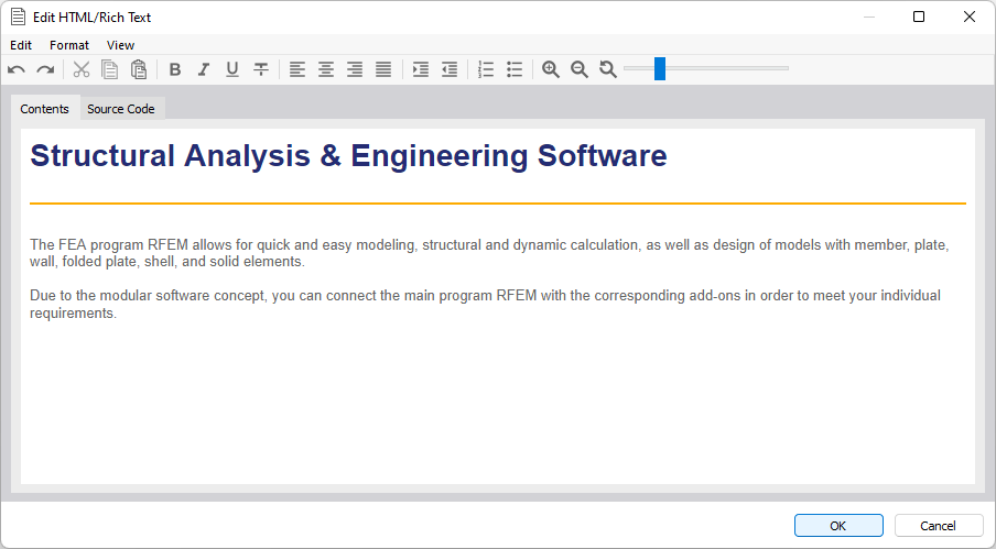 Utilizzo del testo HTML