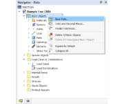 Modifica dei dati di base tramite menu contestuale