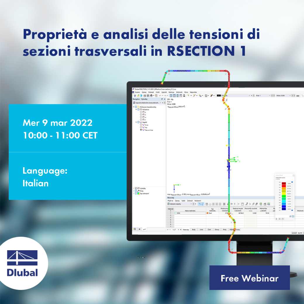 Proprietà e analisi delle tensioni di sezioni trasversali in RSECTION 1