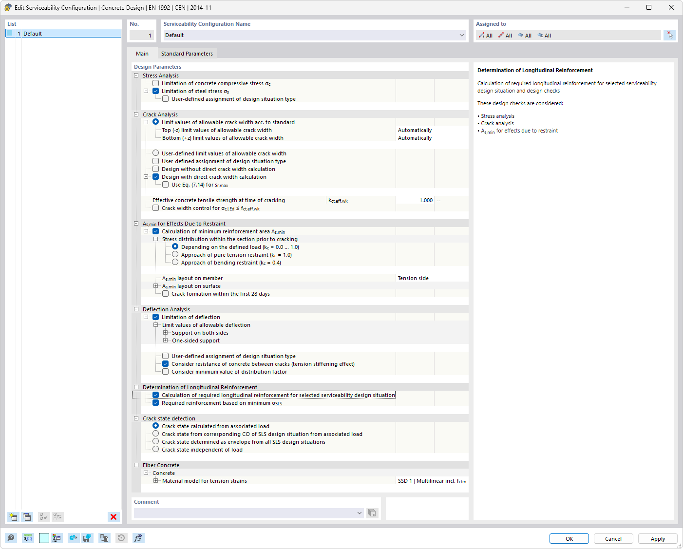Modifica configurazione dell'esercizio – Generale