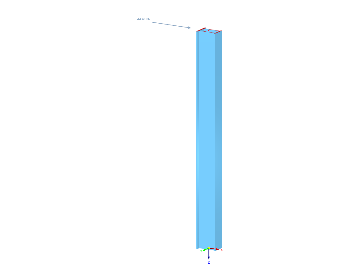 Colonna con carichi del vento
