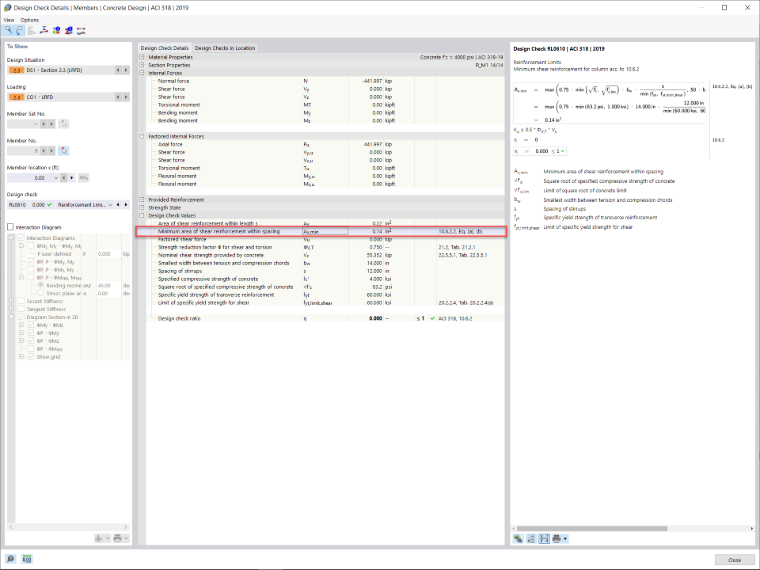 KB 001733 | Verifica di pilastri in cemento armato sec. ACI 318-19 in RFEM 6