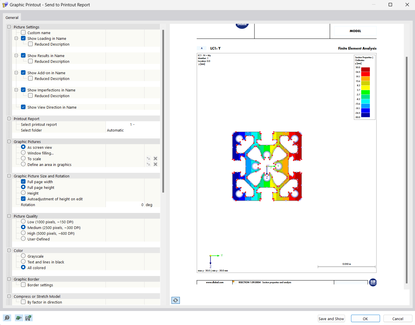 Finestra di dialogo "Stampa grafica"