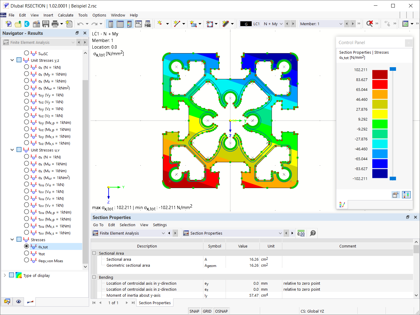Risultati in RSECTION