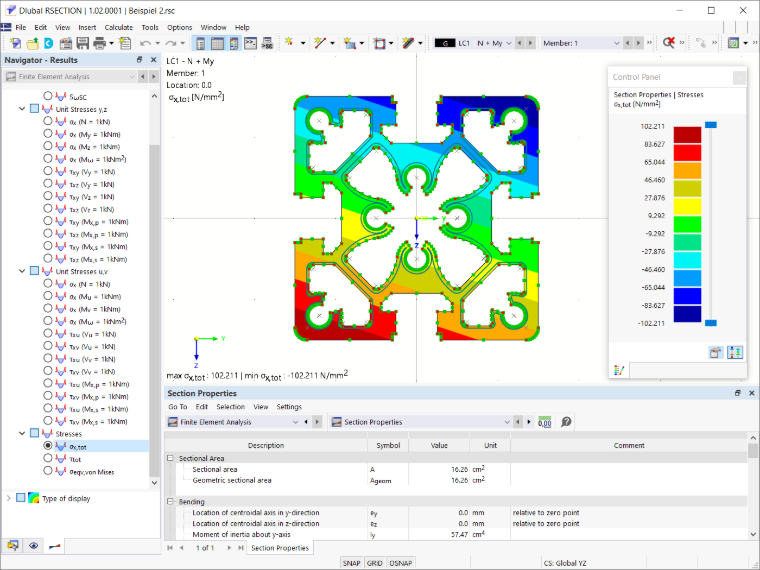 Risultati in RSECTION