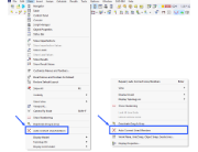 Funzione 'Collega automaticamente linee/aste' nel menu (1) e nel menu di scelta rapida generale (2)