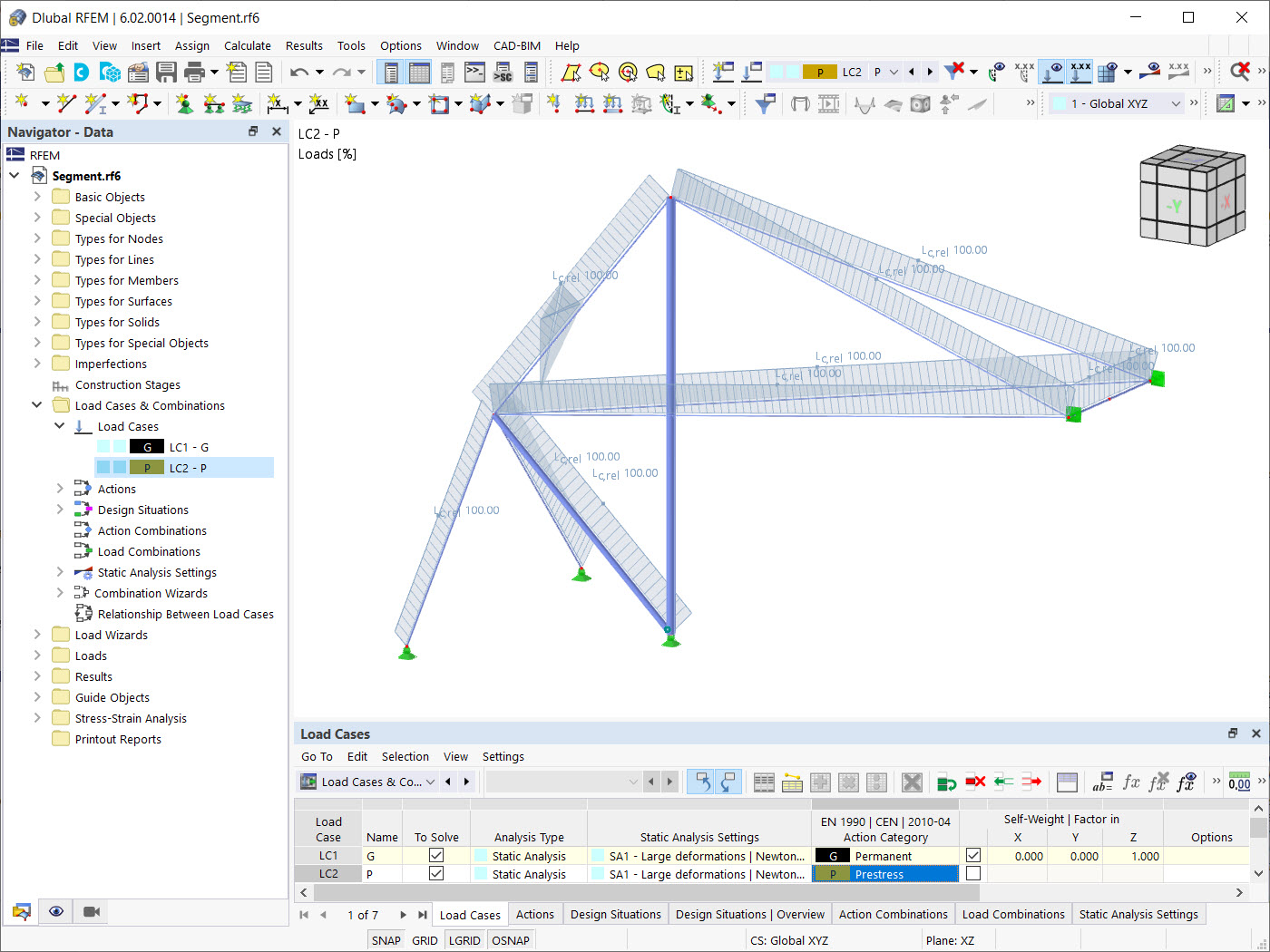 Form-Finding di geometrica con carico applicato a funi