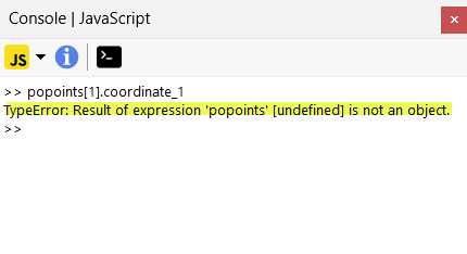 Output di errore in console