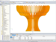 Modello 3D dell'albero del padiglione dell'Azerbaigian in RFEM (© Rubner)