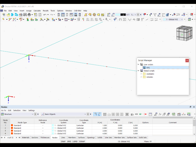 Gli elementi nella finestra di lavoro di RFEM 6