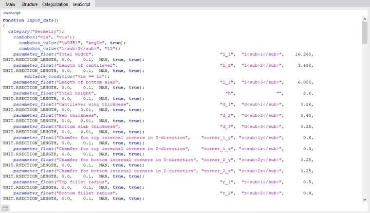 Parametri JavaScript del blocco