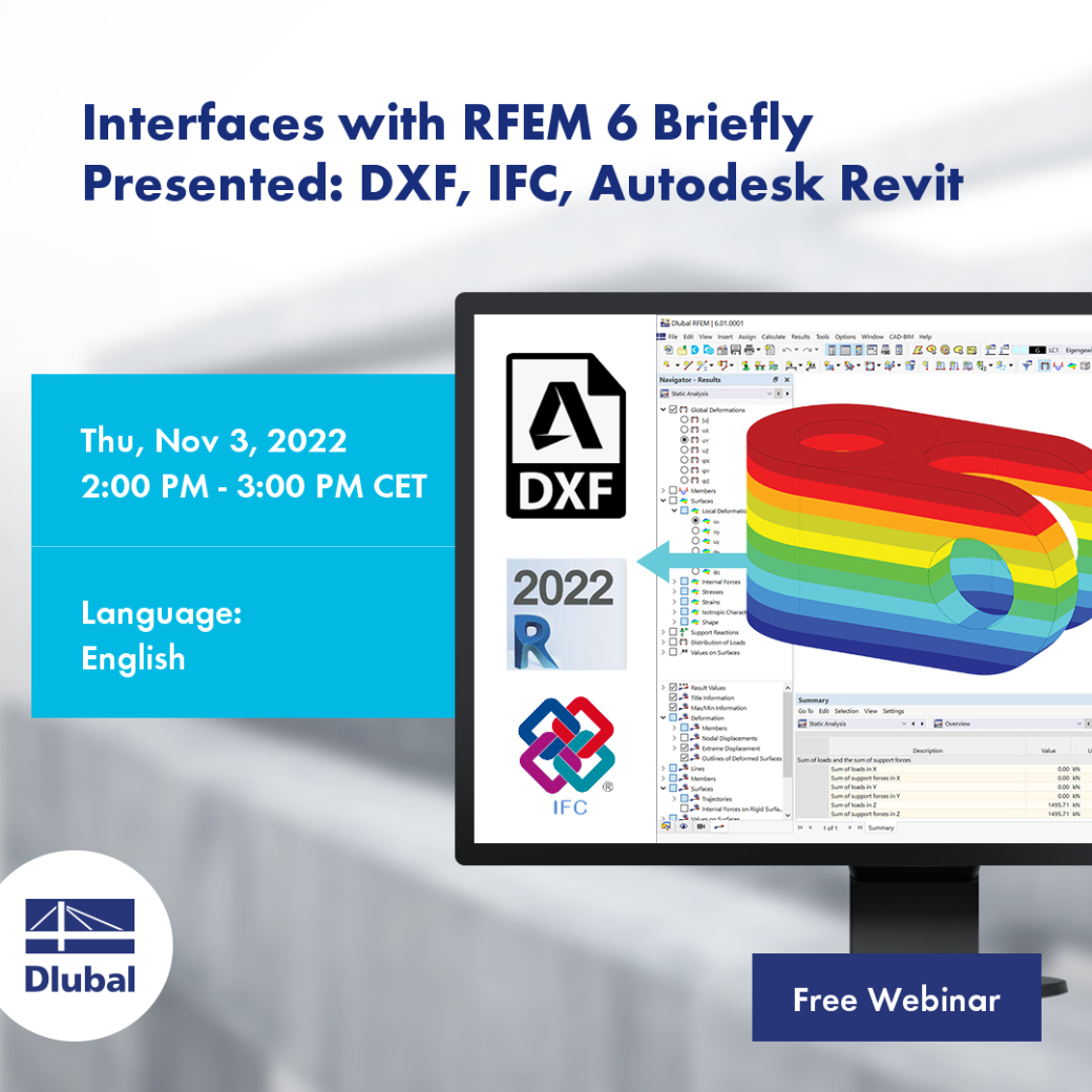 Interfacce con RFEM 6 brevemente presentate: DXF, IFC, Autodesk Revit
