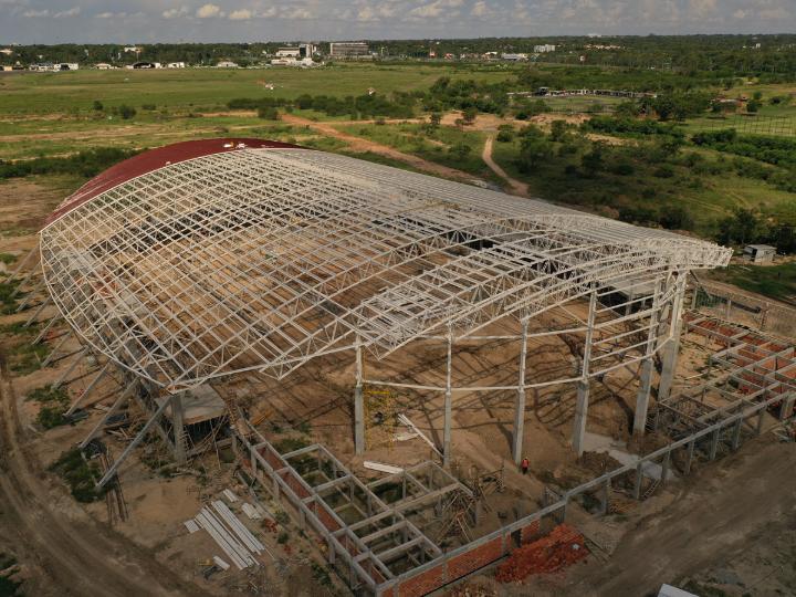 Il progetto del velodromo in allestimento (© Metalúrgica Vera SLR)