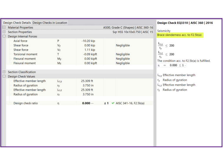 KB 001775 | Progettazione di strutture controventate secondo AISC 341-16 in RFEM 6