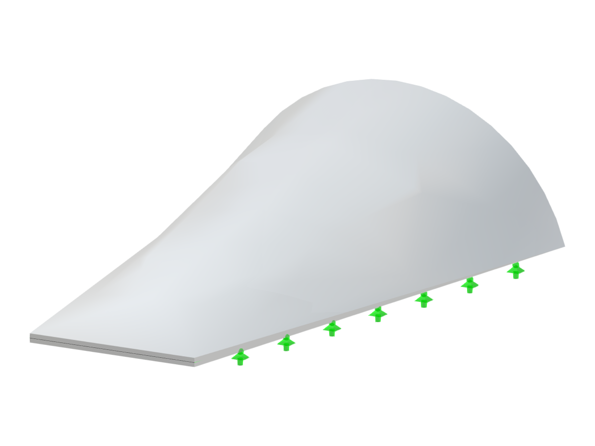 Geometria di una volta a botte con forma semicilindrica, raggio variabile alle estremità, rappresentata mediante misure di altezza e raggio.