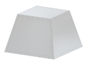 JavaScript cubo rastremato con parametri regolabili per altezza e lunghezze dei bordi.