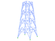 ID modello 2227 | TSR054-b | Torre reticolare | Piano rettangolare | Diagonali a K inferiori (poligonali) e orizzontali intermedi