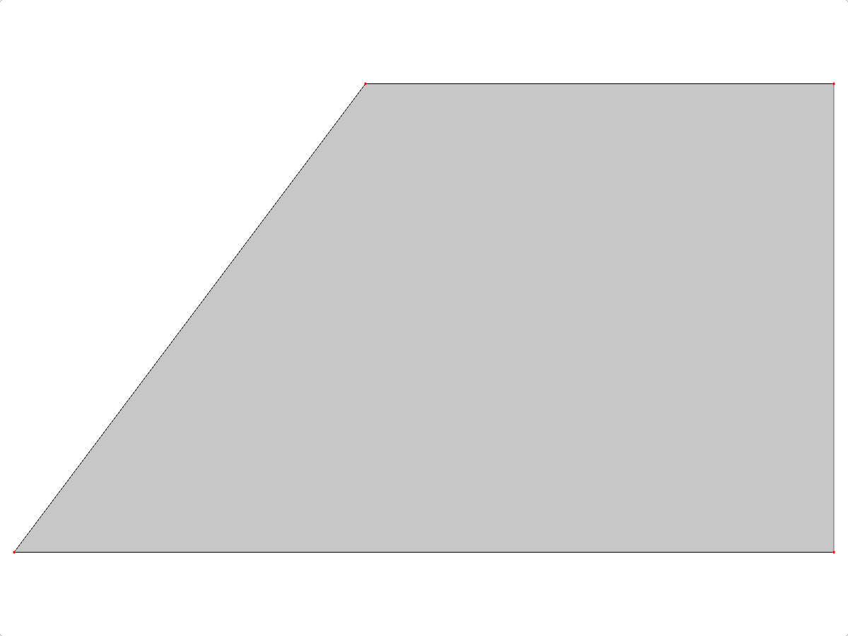 Modello di superficie a forma trapezoidale che mostra i risultati di carico strutturale e analisi.