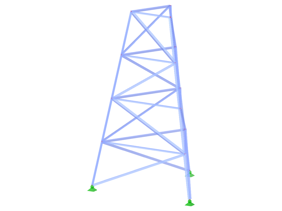 ID Modello 2318 | TST013-b | Torre a reticolo | Piano triangolare | K-diagonali a sinistra e orizzontali