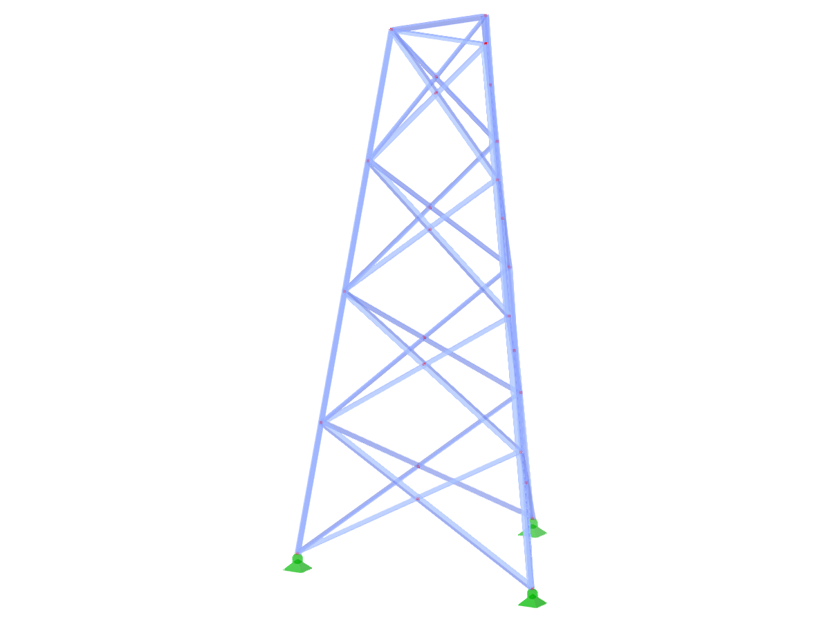 Modello ID 2335 | TST034-b | Torre Reticolare | Piano Triangolare | X-Diagonali (Interconnesse, Dritte)