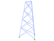 Modello ID 2335 | TST034-b | Torre Reticolare | Piano Triangolare | X-Diagonali (Interconnesse, Dritte)