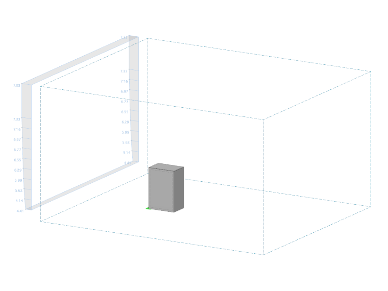 Modello in galleria del vento digitale per il confronto di RWIND con ABAQUS e ANSYS