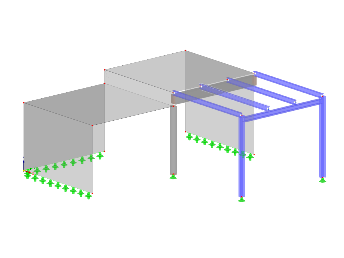 Variazione di rigidezza in RFEM 6 - Modello di esempio