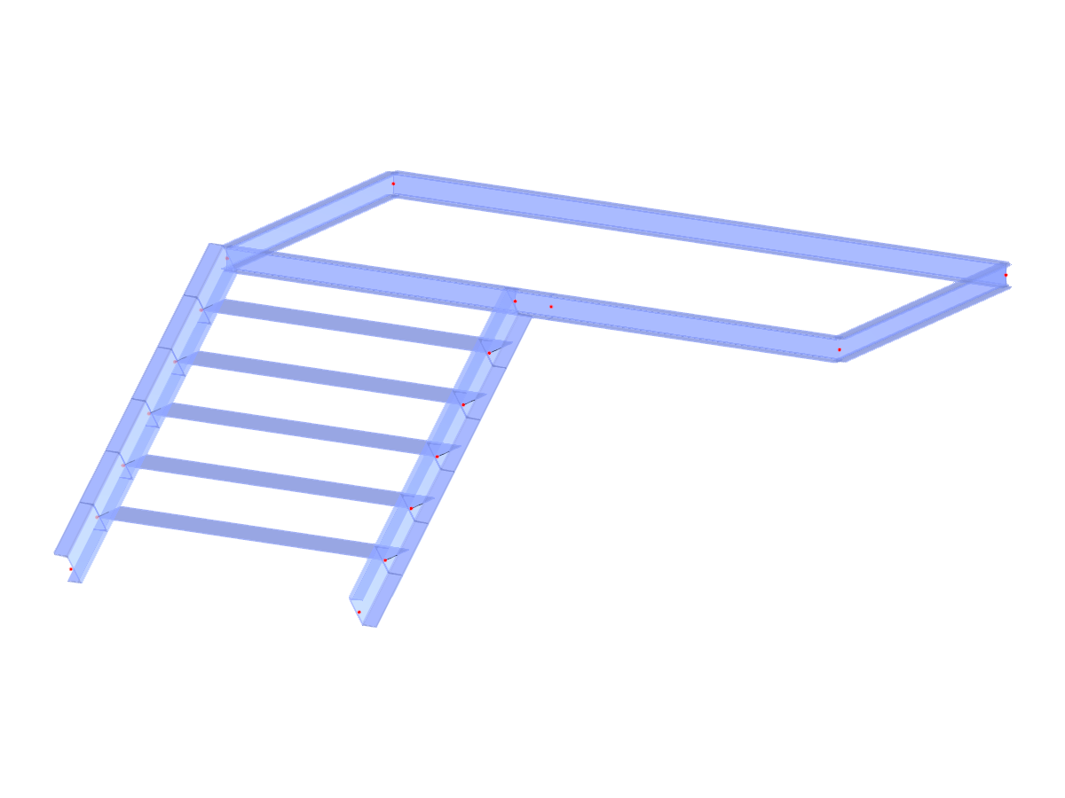 Modello 003878 | STS001-f | Scala a rampa singola con pianerottolo destro