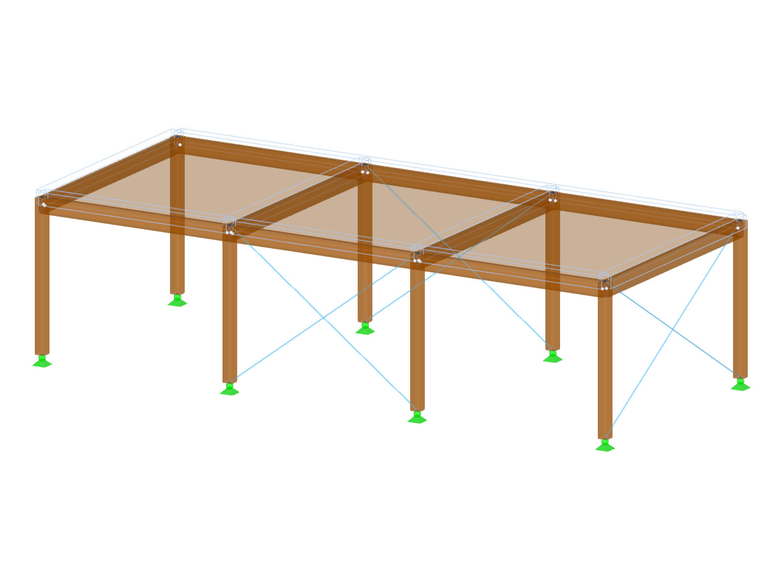 Struttura in legno con svincoli lineari