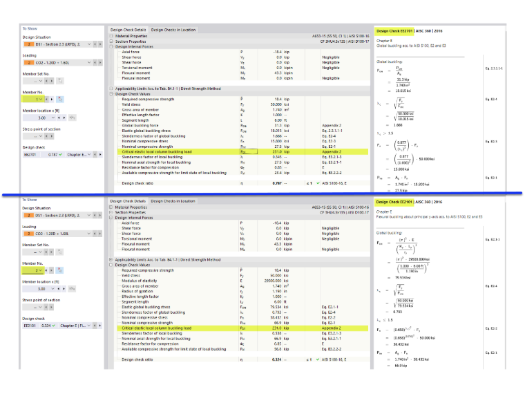 KB 001809 | Progettazione di acciaio AISI piegato a freddo in RFEM 6