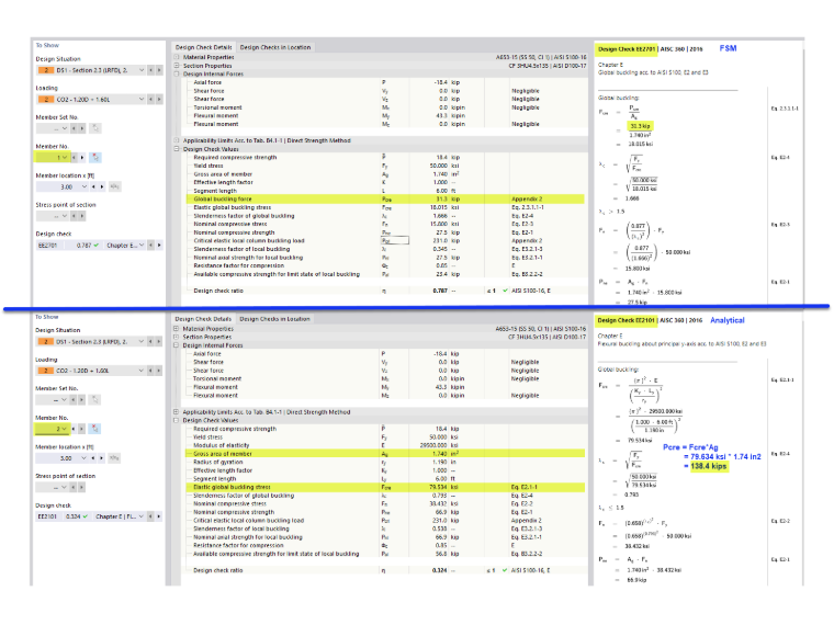 KB 001809 | Progettazione di acciaio AISI piegato a freddo in RFEM 6