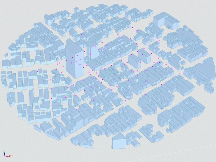 Costruzione del modello dall'alto - Caso di studio AIJ: sezione di città reale con edifici bassi Niigata City