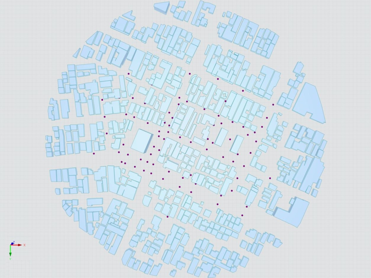 Costruzione del modello dall'alto - Caso di studio AIJ: sezione di città reale con edifici bassi Niigata City