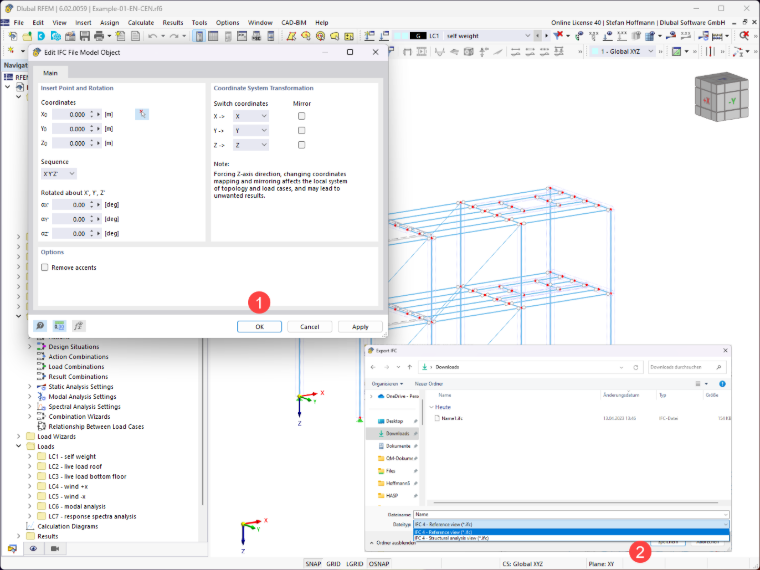 FAQ 005373 | Come posso esportare o importare un file IFC in RFEM 6/RSTAB 9?