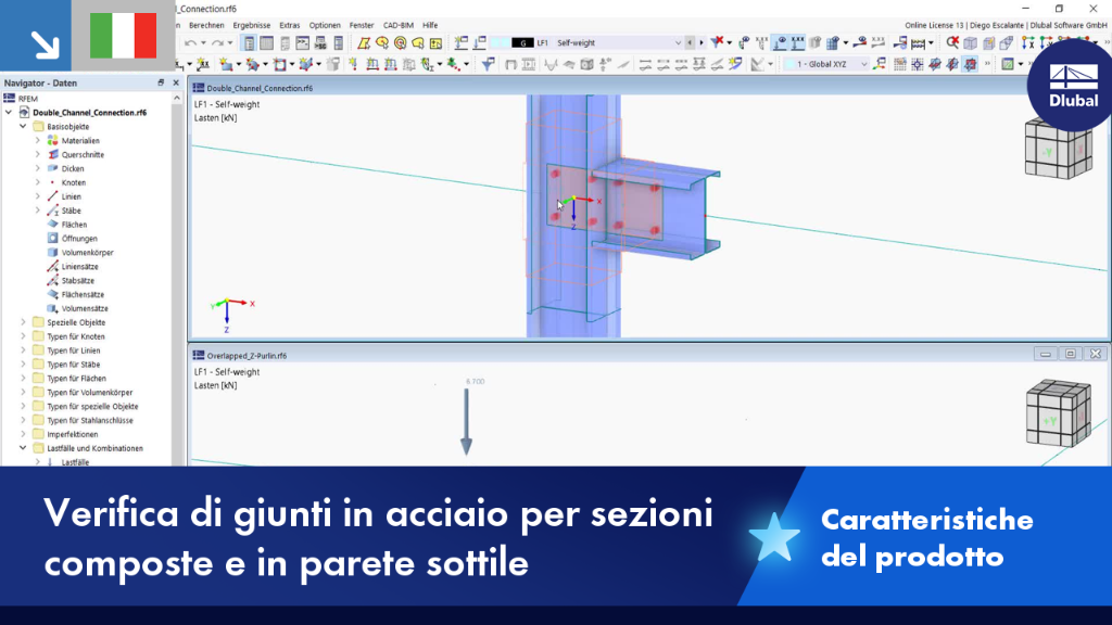 Progetta giunti in acciaio per sezioni sottili e composte nell'analisi strutturale.
