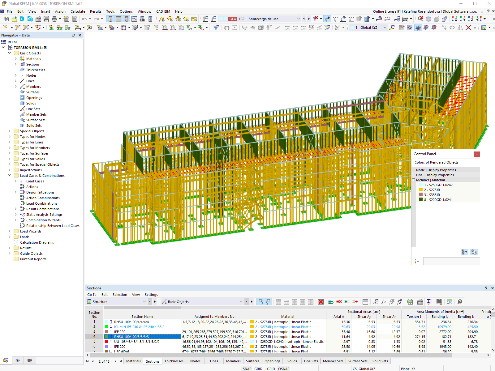 L'edificio 1 e il modello di RFEM (© AFCA Teccon)
